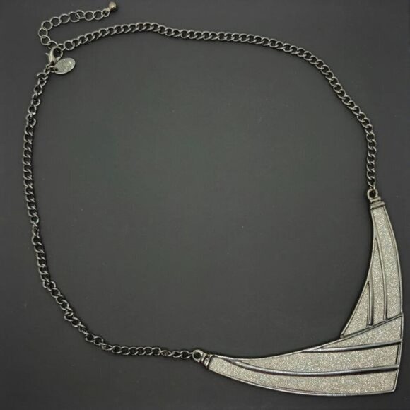 2/$15 Charming Charlie V-Shaped‎ Statement Necklace With Glittery Panels (EUC) - Picture 2 of 5